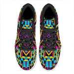 Ethnic Psychedelic Trippy Print High Top Leather Sneakers