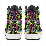 Ethnic Psychedelic Trippy Print High Top Leather Sneakers