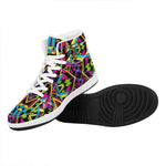 Ethnic Psychedelic Trippy Print High Top Leather Sneakers
