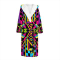 Ethnic Psychedelic Trippy Print Hooded Bathrobe
