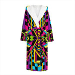 Ethnic Psychedelic Trippy Print Hooded Bathrobe