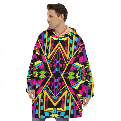 Ethnic Psychedelic Trippy Print Hoodie Blanket