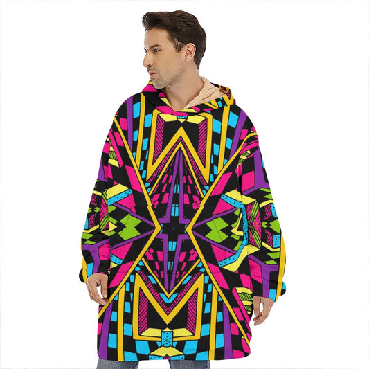Ethnic Psychedelic Trippy Print Hoodie Blanket
