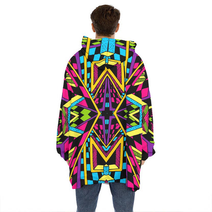 Ethnic Psychedelic Trippy Print Hoodie Blanket