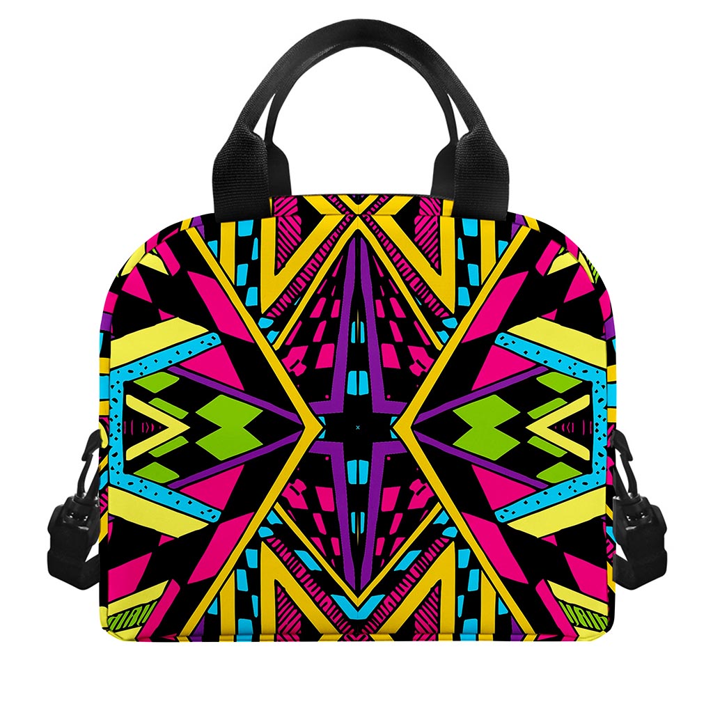 Ethnic Psychedelic Trippy Print Insulated Lunch Bag