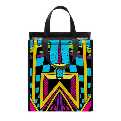 Ethnic Psychedelic Trippy Print Insulated Lunch Tote