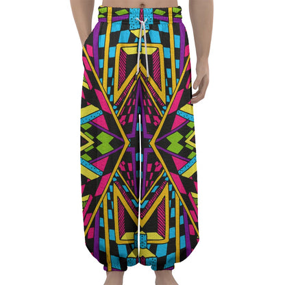 Ethnic Psychedelic Trippy Print Lantern Pants