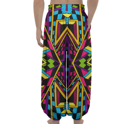 Ethnic Psychedelic Trippy Print Lantern Pants