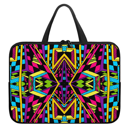 Ethnic Psychedelic Trippy Print Laptop Sleeve With Handle