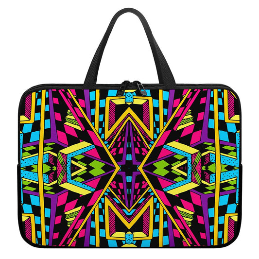 Ethnic Psychedelic Trippy Print Laptop Sleeve With Handle