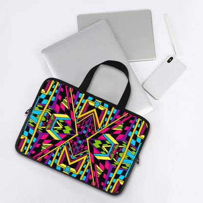 Ethnic Psychedelic Trippy Print Laptop Sleeve With Handle