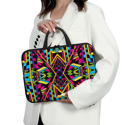 Ethnic Psychedelic Trippy Print Laptop Sleeve With Handle