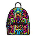Ethnic Psychedelic Trippy Print Leather Backpack