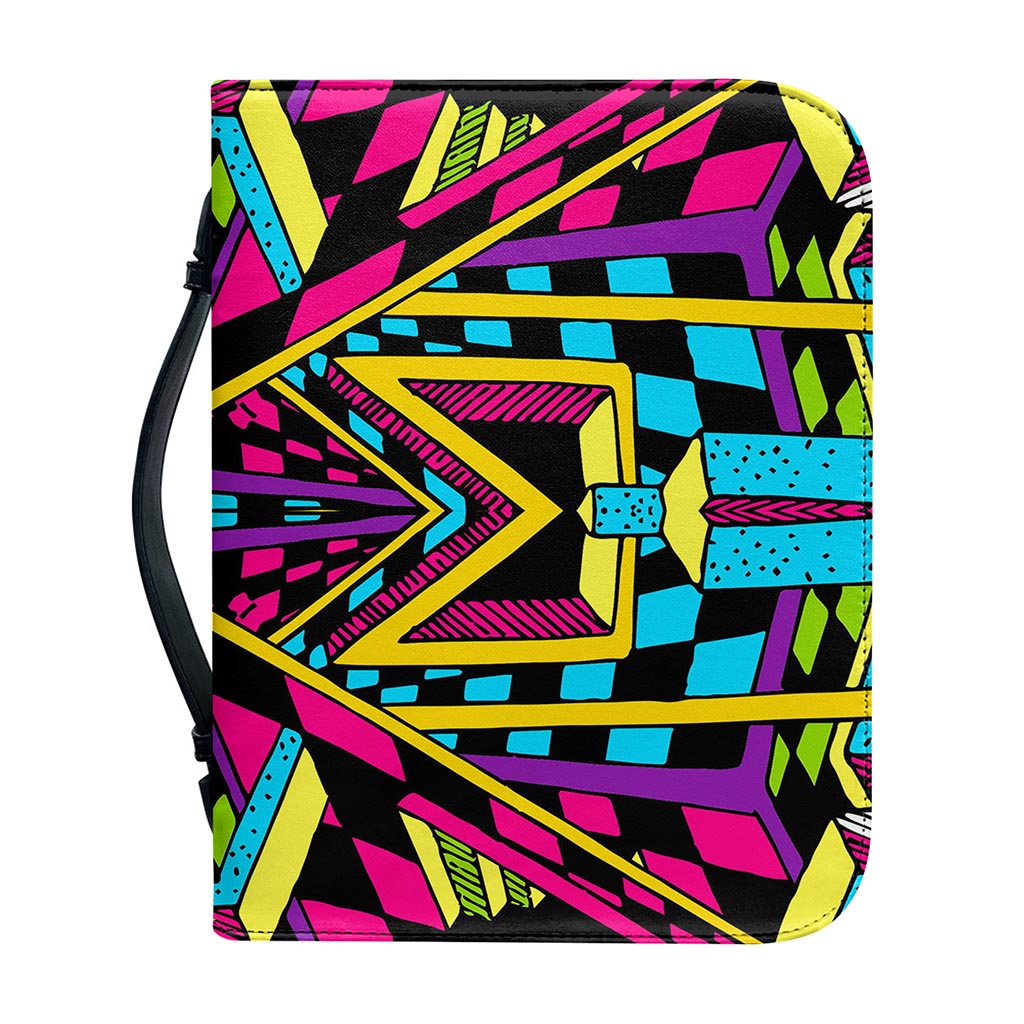 Ethnic Psychedelic Trippy Print Leather Bible Cover