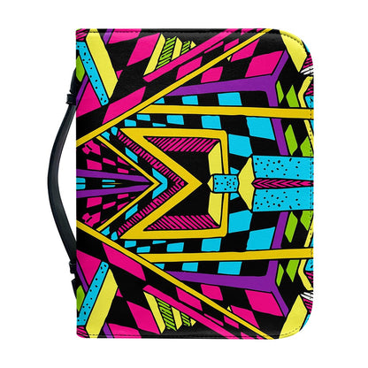 Ethnic Psychedelic Trippy Print Leather Bible Cover