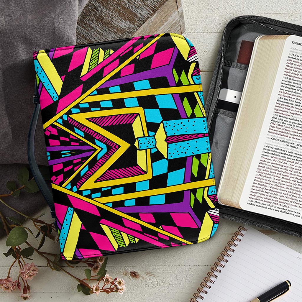 Ethnic Psychedelic Trippy Print Leather Bible Cover