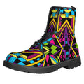 Ethnic Psychedelic Trippy Print Lace-Up Boots
