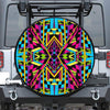 Ethnic Psychedelic Trippy Print Leather Spare Tire Cover