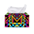 Ethnic Psychedelic Trippy Print Leather Tissue Box Cover