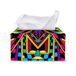 Ethnic Psychedelic Trippy Print Leather Tissue Box Cover