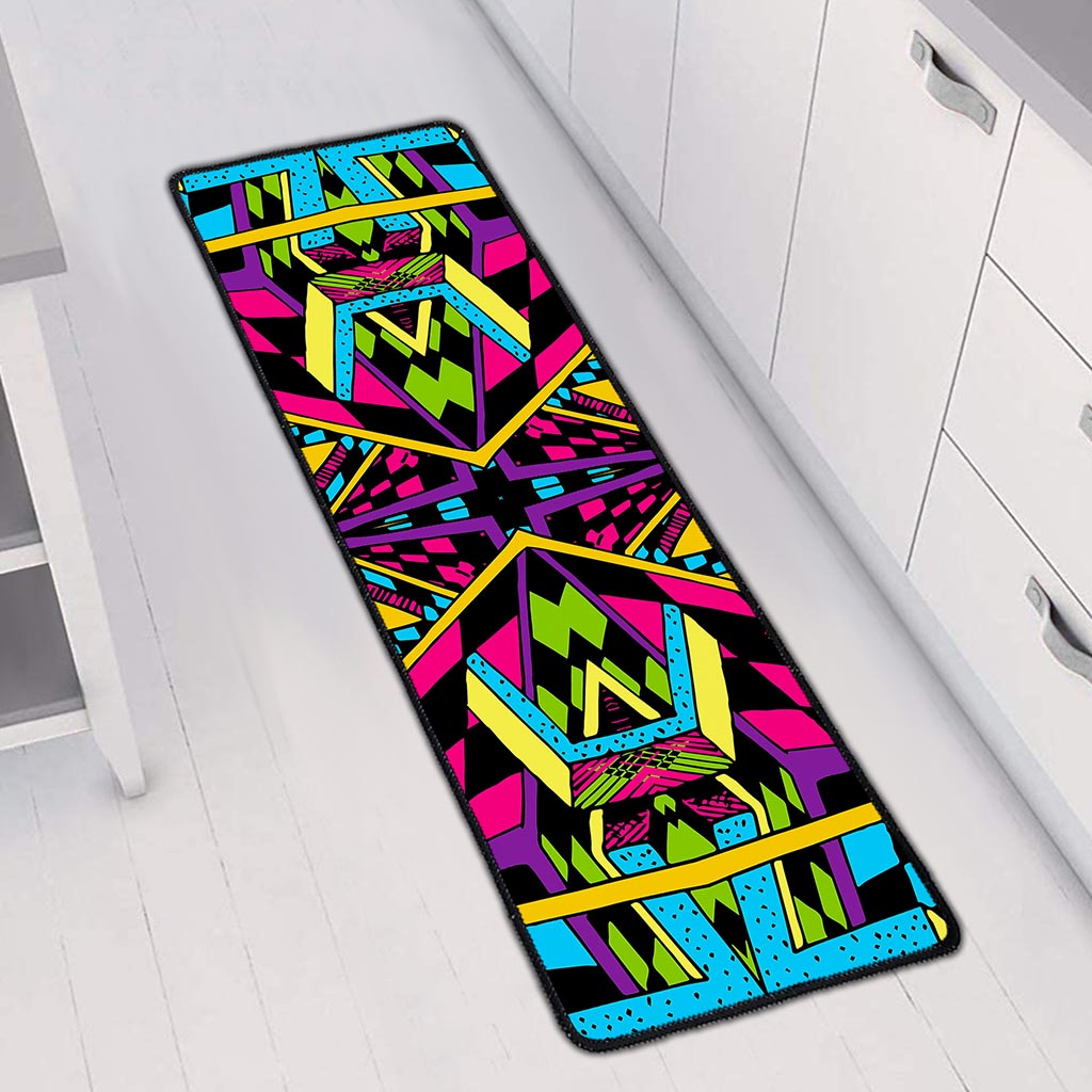 Ethnic Psychedelic Trippy Print Long Kitchen Mat