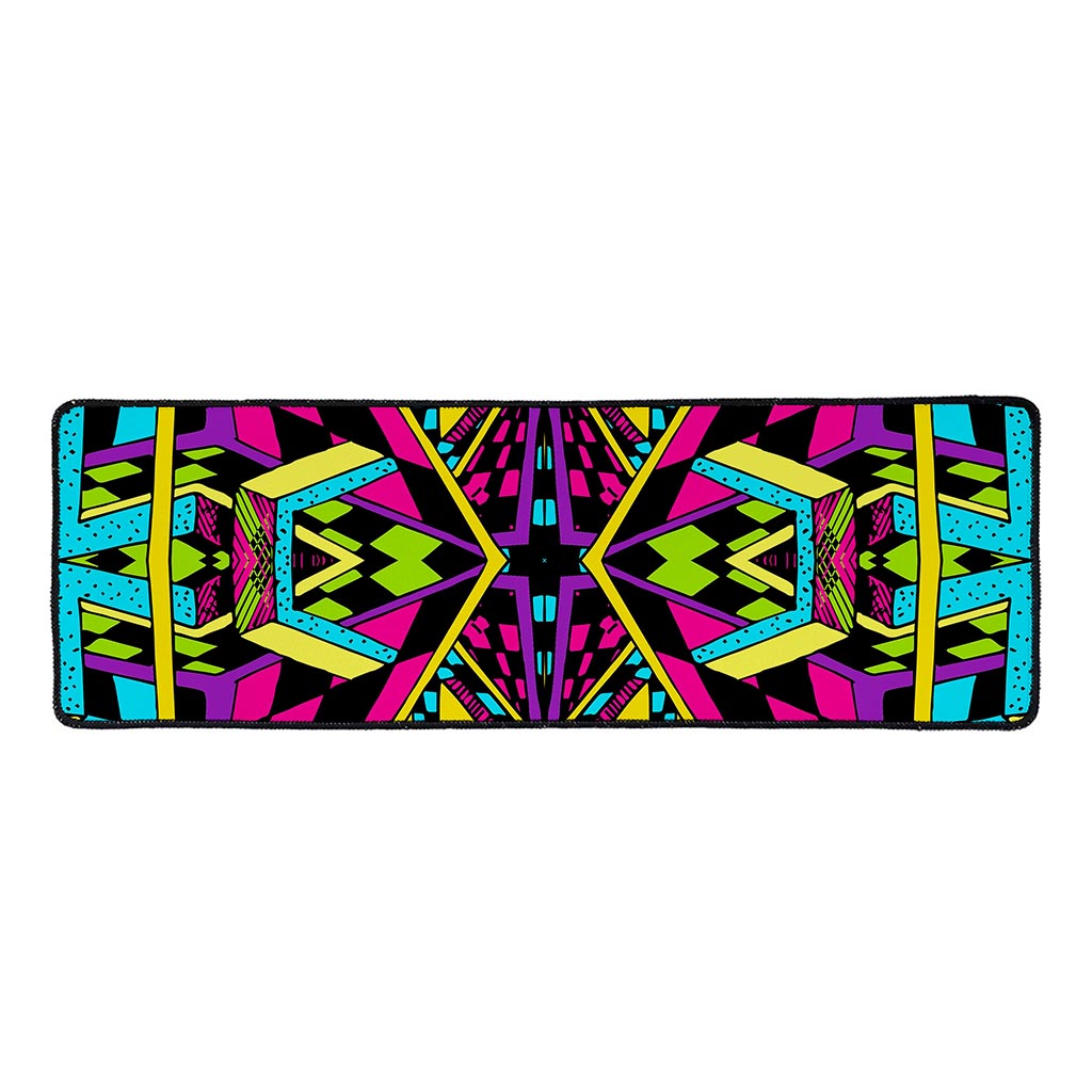 Ethnic Psychedelic Trippy Print Long Kitchen Mat