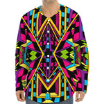 Ethnic Psychedelic Trippy Print Long Sleeve Baseball Jersey