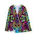 Ethnic Psychedelic Trippy Print Long Sleeve Short Coat