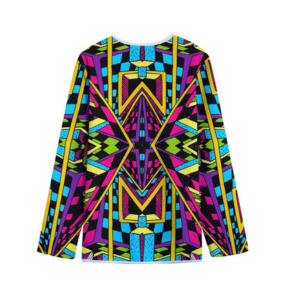 Ethnic Psychedelic Trippy Print Long Sleeve Short Coat