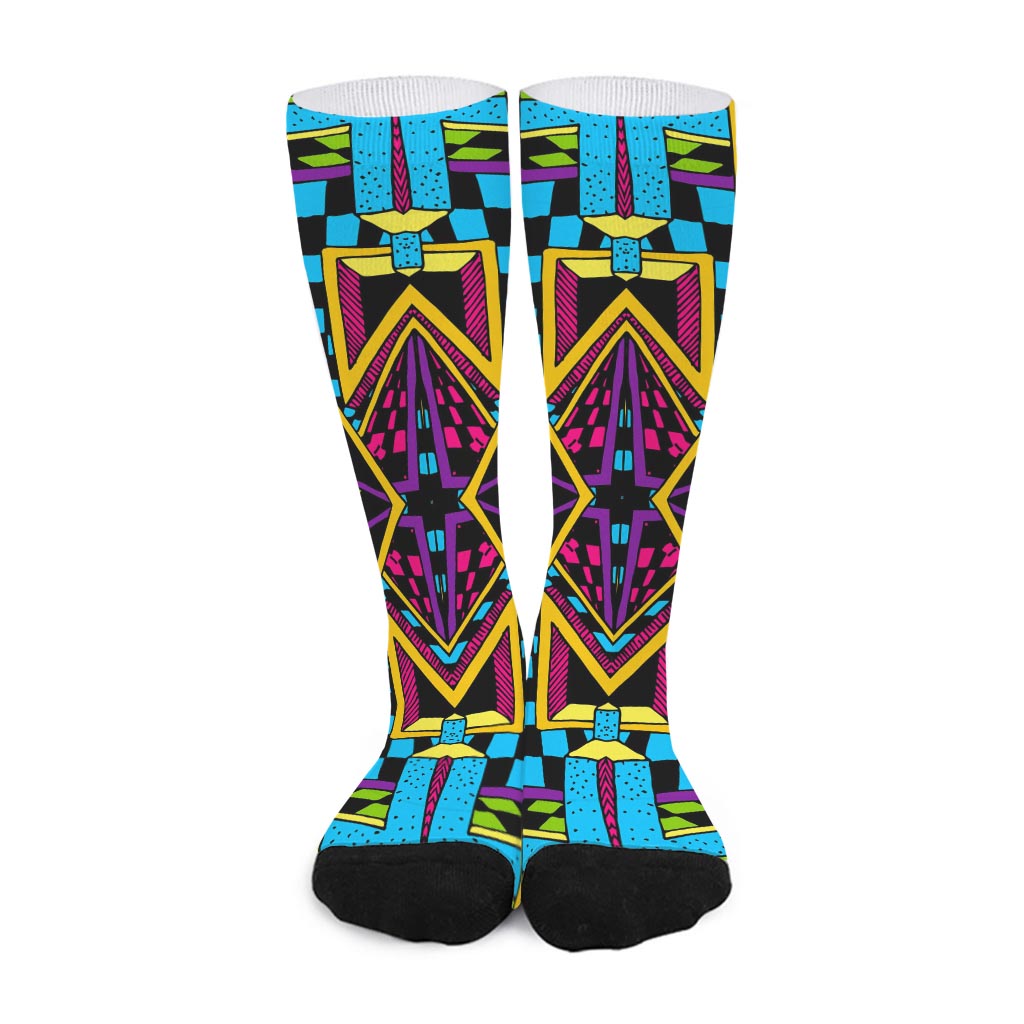 Ethnic Psychedelic Trippy Print Long Socks