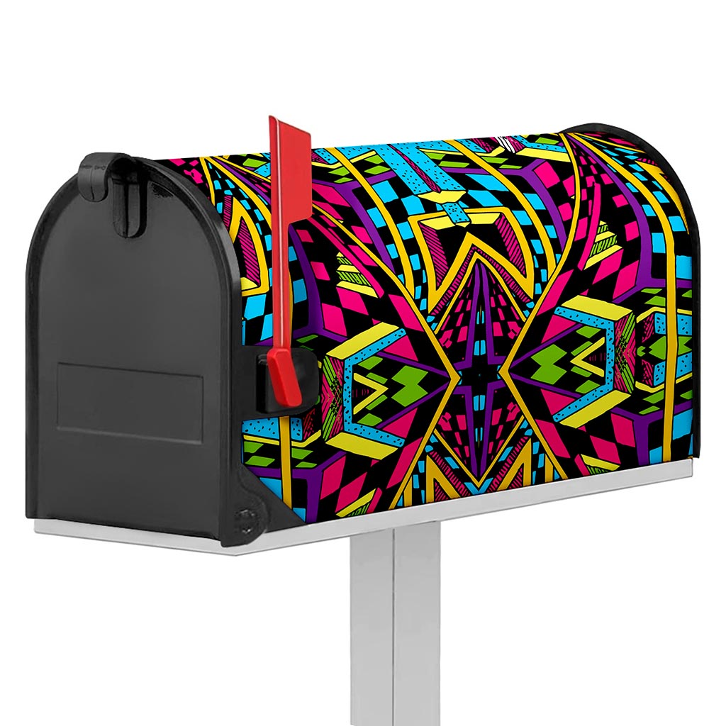 Ethnic Psychedelic Trippy Print Mailbox Cover