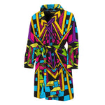 Ethnic Psychedelic Trippy Print Men's Bathrobe