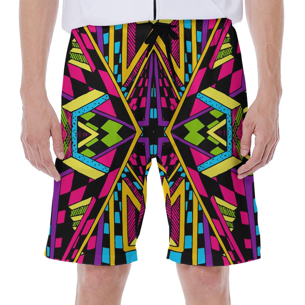 Ethnic Psychedelic Trippy Print Men's Beach Shorts