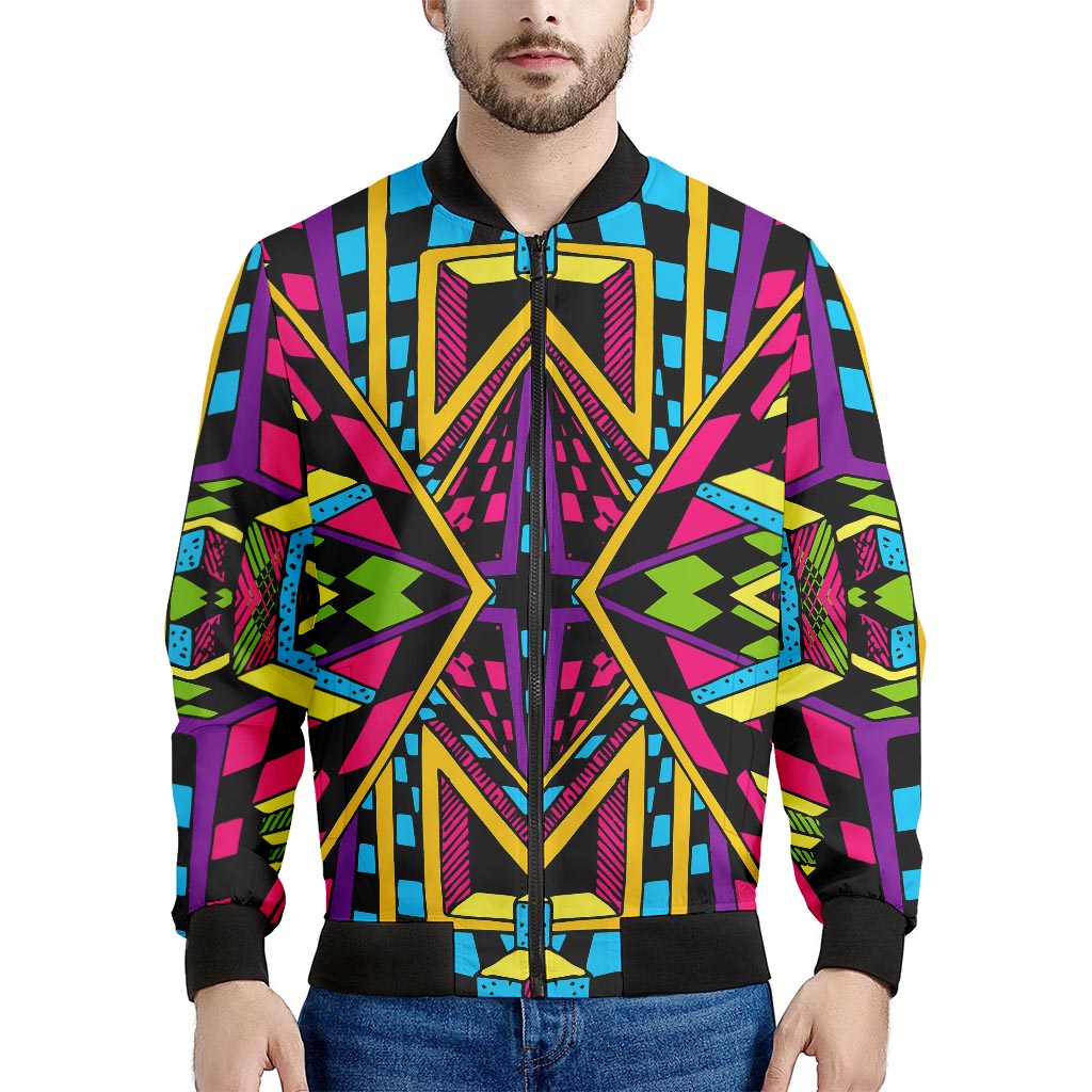 Ethnic Psychedelic Trippy Print Men's Bomber Jacket