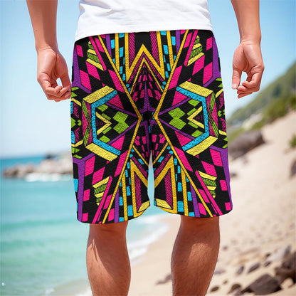 Ethnic Psychedelic Trippy Print Men's Cargo Shorts