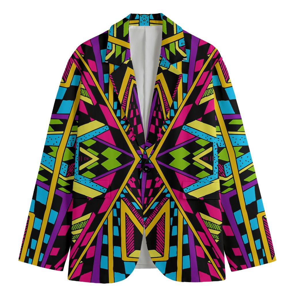 Ethnic Psychedelic Trippy Print Men's Cotton Blazer