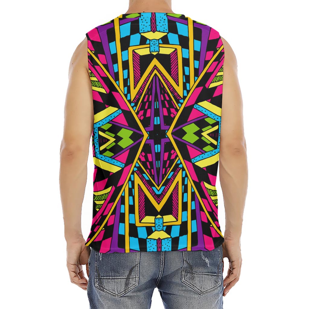 Ethnic Psychedelic Trippy Print Men's Fitness Tank Top