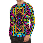 Ethnic Psychedelic Trippy Print Men's Long Sleeve Rash Guard