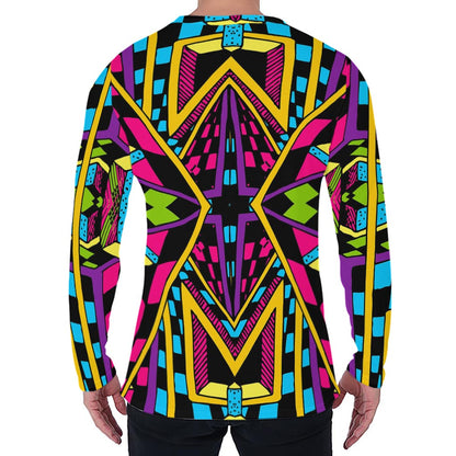Ethnic Psychedelic Trippy Print Men's Long Sleeve T-Shirt
