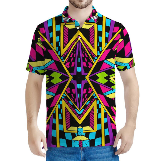 Ethnic Psychedelic Trippy Print Men's Polo Shirt