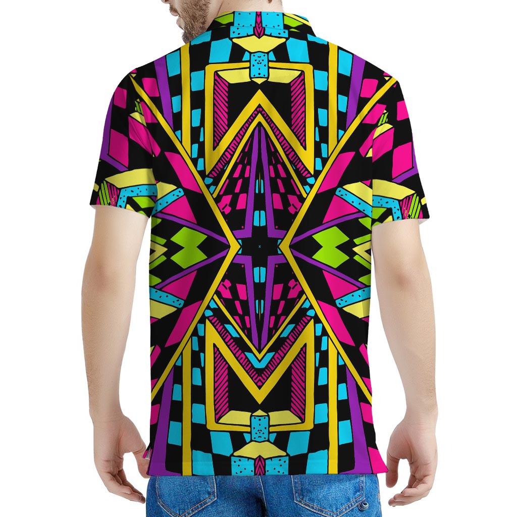 Ethnic Psychedelic Trippy Print Men's Polo Shirt