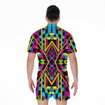 Ethnic Psychedelic Trippy Print Men's Rompers