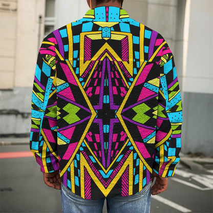 Ethnic Psychedelic Trippy Print Men's Shirt Jacket