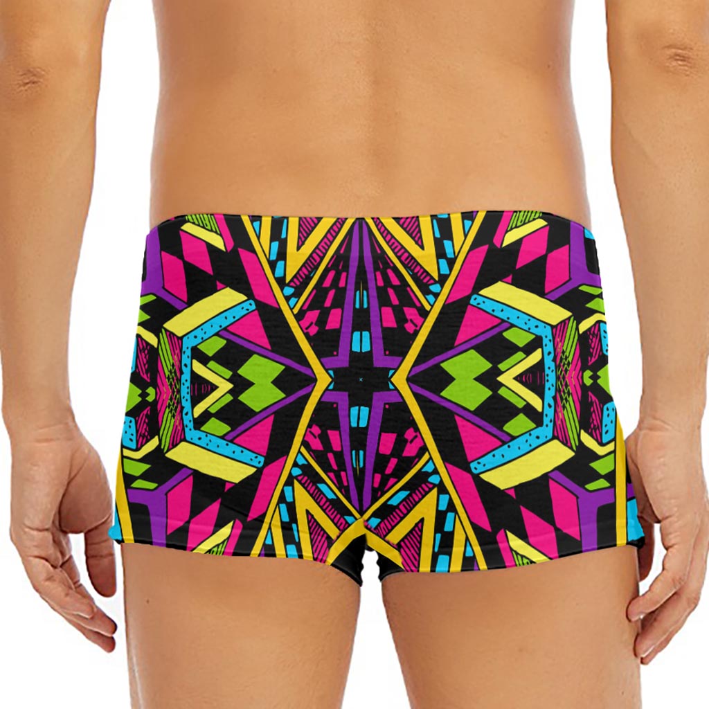Ethnic Psychedelic Trippy Print Men's Short Boxer Briefs