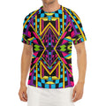Ethnic Psychedelic Trippy Print Men's Short Sleeve Rash Guard