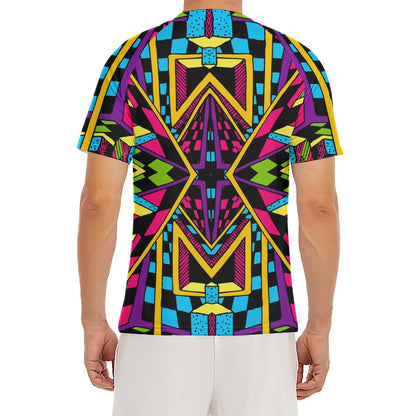 Ethnic Psychedelic Trippy Print Men's Short Sleeve Rash Guard