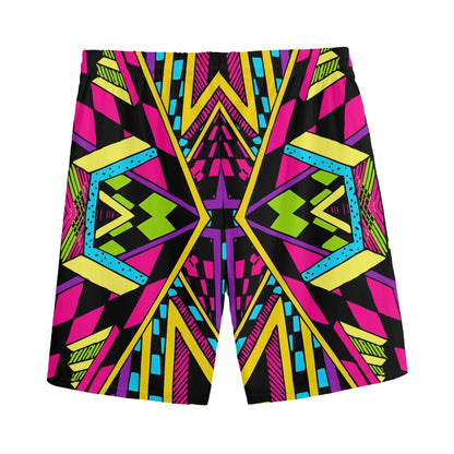 Ethnic Psychedelic Trippy Print Men's Sports Shorts
