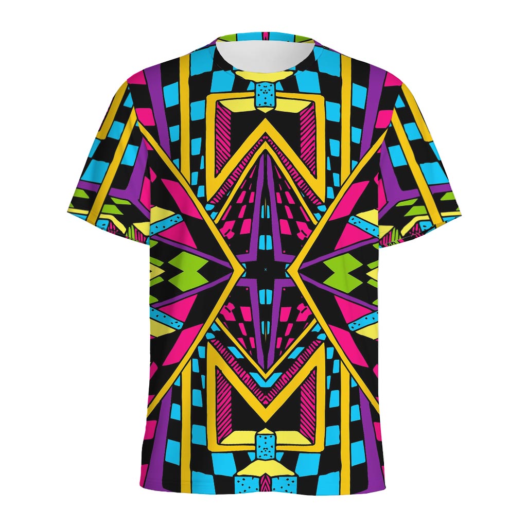 Ethnic Psychedelic Trippy Print Men's Sports T-Shirt