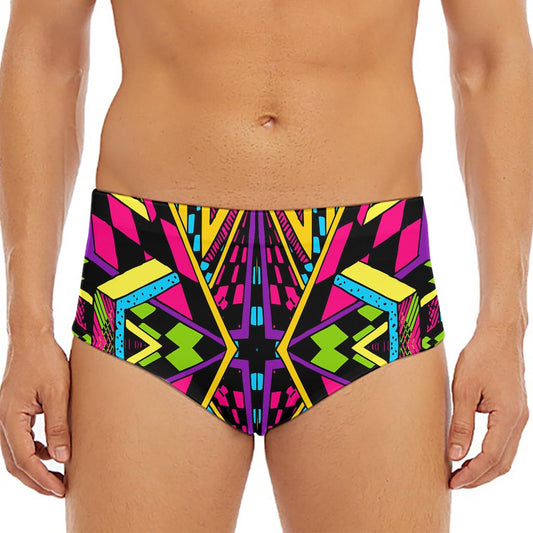 Ethnic Psychedelic Trippy Print Men's Triangle Swim Briefs