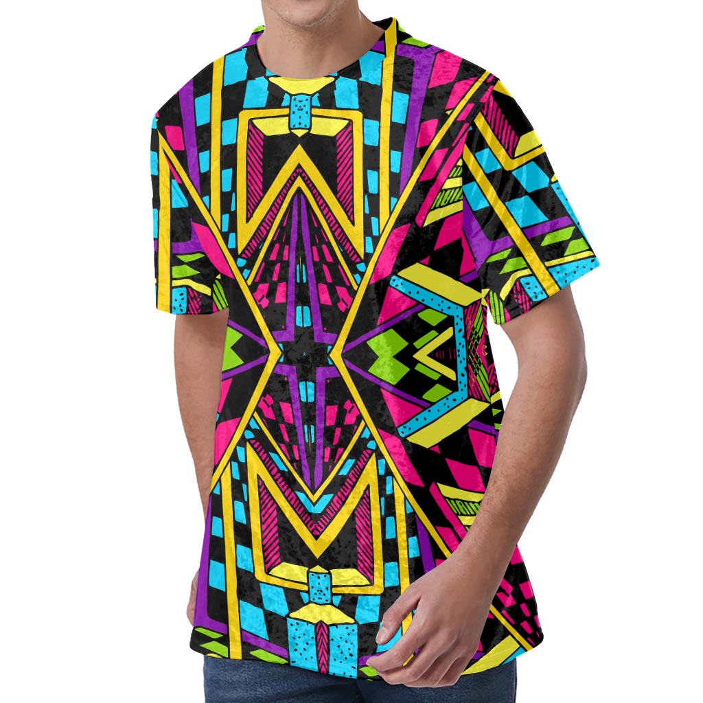 Ethnic Psychedelic Trippy Print Men's Velvet T-Shirt